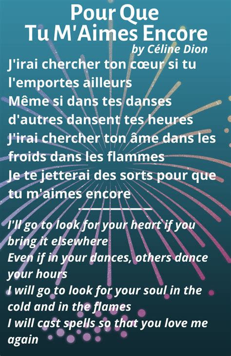 pour que tu m'aimes encore lyrics